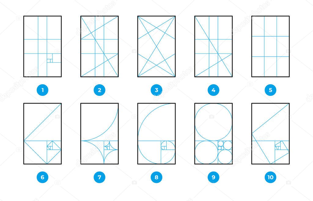 Kompozisyon Kuralları Geometrik Formül Matematik Bilim Diyagramları Altın  Oran Üçüncülerin Stok Vektörü © vatruska 640319800