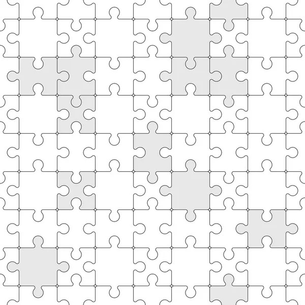 Modèle Puzzle Impression Transparente Grille Puzzle Avec Différentes Pièces Correspondent — Image vectorielle