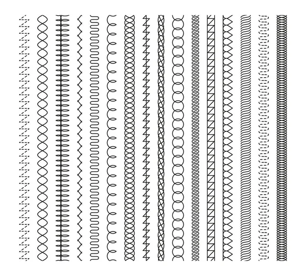 Вишивка Швів Детальні Схеми Рукоділля Текстильного Дизайну Квітковими Геометричними Мотивами — стоковий вектор