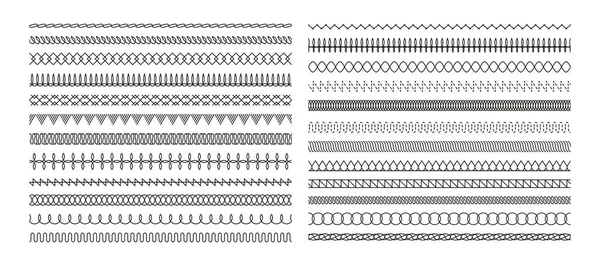 Колекція Швів Різні Швейна Швейна Конструкції Швейних Вишивальних Проектів Барвисті — стоковий вектор