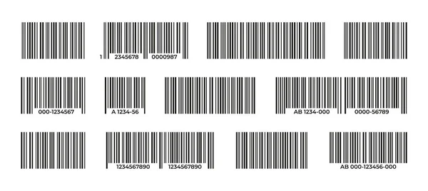 Συλλογή Barcodes Μαύρο Barcode Ετικέτα Για Την Αναγνώριση Των Προϊόντων — Διανυσματικό Αρχείο