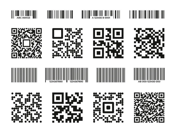 Códigos Barras Código Escaneo Para Etiquetado Rastreo Rayas Negras Con — Vector de stock