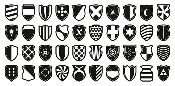 Логотип Геральдичних Щитів Іконки Військової Безпеки Військових Значків Ігрові Клани — стоковий вектор