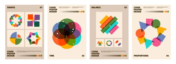 Γεωμετρική Αφίσα Riso Αφηρημένη Λινογραφία Γεωμετρικά Σχήματα Και Floral Στοιχεία — Διανυσματικό Αρχείο