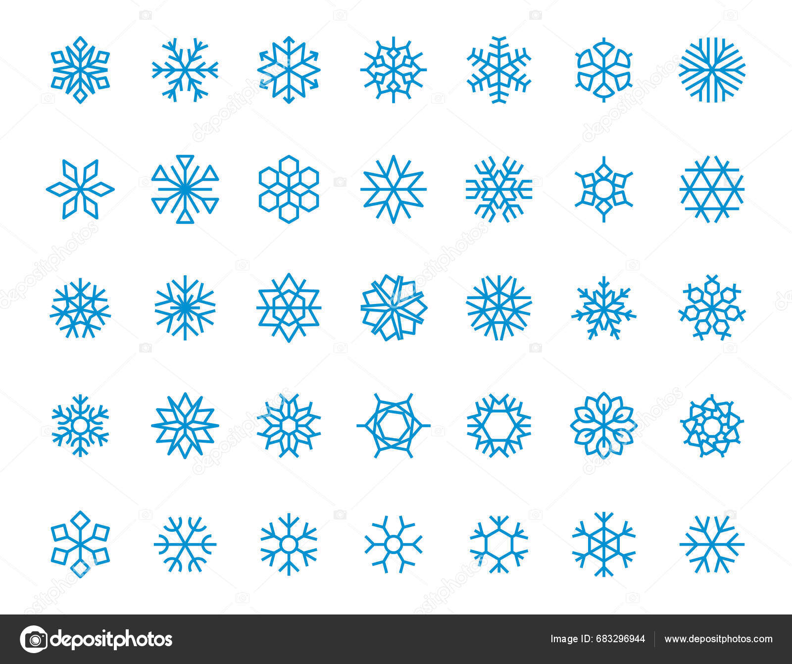 Iconos Copo Nieve Azul Invierno Helados Copos Nieve Navidad Año Vector de  stock por ©vatruska 683296944