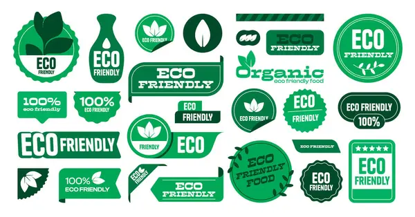 Miljövänlig Logotyp Miljövänlig Lövmärkning Naturligt Organiskt Koncept Energibesparing Och Återvinning Royaltyfria illustrationer