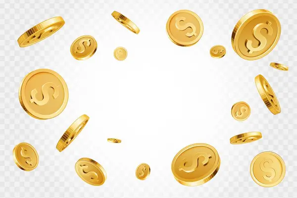 Monedas Oro Realistas Fondo Explosión Monedas Oro Casino Jackpot Dinero Vectores De Stock Sin Royalties Gratis