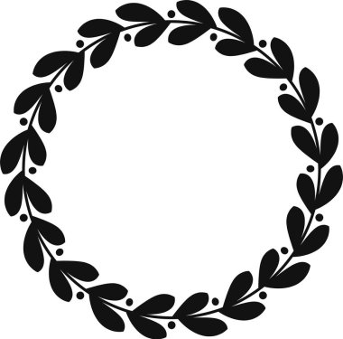 Özenle hazırlanmış dairesel çerçeve şekillendirilmiş yapraklar ve böğürtlenlerden oluşan simetrik bir düzenleme sergiliyor, doğanın dokunuşuyla tasarımları geliştirmek için dekoratif bir sınır ideali oluşturuyor.