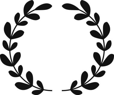 Zarif siyah defne çelengi zaferi, onuru ve başarıyı simgeliyor. Çeşitli tasarımlar için mükemmel. Çok yönlü ve minimalist, her projeye zarafet katar.