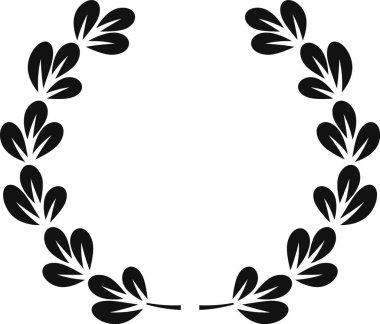 Biçimlendirilmiş defne yapraklarının simetrik düzenlenmesi, ödüller, amblemler veya dekoratif amaçlar için uygun dairesel bir çerçeve yaratmak, zafer, onur ve başarının somutlaştırıcı kavramları