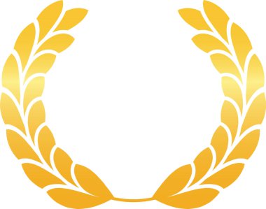 Şık altın defne çelengi zaferi, onuru ve mükemmelliği simgeler, başarıları kutlamak ve büyüklüğü tanımak için mükemmeldir.