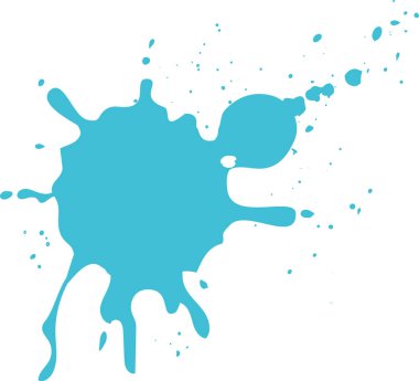 Turkuaz boya beyaz zemine sıçrıyor, damlacıklarla canlı bir sıçrama yaratıyor, projelere renk ve doku ekliyor