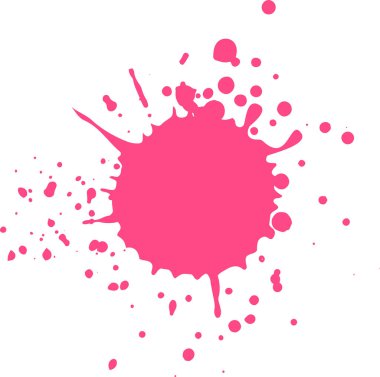 Canlı pembe boya dinamik bir şekilde beyaz bir arkaplana sıçrar. Renk ve hareketin enerjik ve sanatsal bir ifadesini yaratır.