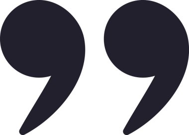 İki karanlık tırnak işareti kelimesi kelimesine bir alıntıyı sembolize ediyor. Bu da, kelimenin tam olarak ifade edildiği gibi tekrarlanan ya da yazılan bir paragrafı simgeliyor.