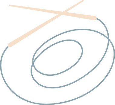 Örgü iğneleri ve iplikler basit ama zarif bir tasarım oluşturuyor. El yapımı el sanatları, örgü projeleri veya rahat tekstil yapma sanatı için mükemmel.