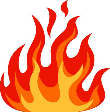 Görünmeyen bir kaynaktan yükselen parlak kırmızı ve turuncu alevler temiz beyaz bir zemin üzerinde çarpıcı bir ısı ve enerji görüntüsü oluşturur.