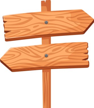 İki yıpranmış tahta ok işareti zıt yönleri gösteriyor, tek bir direğe monte edilmiş, basit ama etkili bir yol bulma aracı yaratıyor.