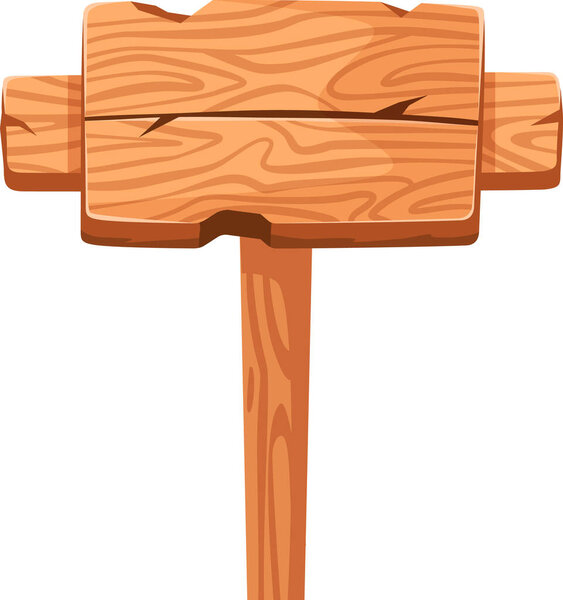 Wooden textured blank signboard pointing right, featuring ample copy space for advertisements or public information, isolated against a clean white background