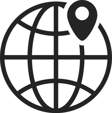 Dünya çapında seyahat ve turizmi GPS işaretleyicisiyle gösteren küresel konum, uluslararası ticaret ve küresel iletişimi temsil etmek için mükemmel