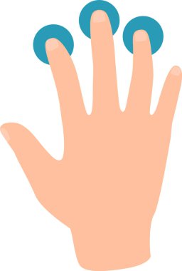 Modern, kullanıcı dostu bir arayüzde insanlar ve teknoloji arasındaki bağlantıyı sembolize etmek için üç parmak kullanarak dijital ekran ile etkileşime giren çizgi el.