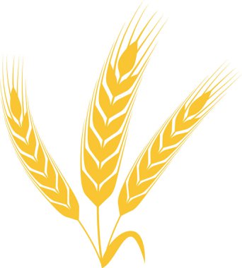 Üç stilize buğday sapı, tarımı, sağlıklı gıdayı ve doğanın zenginliğini temsil eden basit ama anımsatıcı bir illüstrasyon oluşturuyor.