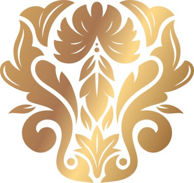 Şatafatlı altın çiçekli desenler. Karmaşık, simetrik elementlerle süslü tasarımlar. Dekoratif projeler, duvar kâğıdı veya tekstil tasarımı için mükemmel.