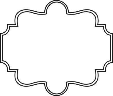 Çift hatlı zarif siyah dalgalı çerçeve karmaşık bir sınır oluşturuyor, davetiyelere, sertifikalara veya dekoratif unsurlara klasik tasarım eklemek için mükemmel.