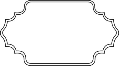 Basit, yuvarlak köşeli siyah dalgalı çerçeve çeşitli tasarım ve dekoratif amaçlar için uygun metin ve resimler için büyük beyaz bir boşluk yaratıyor