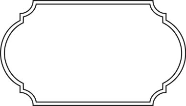 Yuvarlak ve çentik kenarlı zarif siyah yatay dekoratif çerçeve çeşitli tasarım projeleri için uygun klasik ve sofistike bir tasarım yaratıyor.