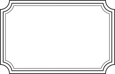 Yuvarlak köşeli zarif siyah çerçeve beyaz arkaplan üzerinde klasik bir sınır oluşturuyor, her projeye biraz entelektüellik katmak için mükemmel.