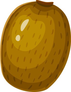 Beyaz arka planda dinlenen kivi meyvesi bulanık kahverengi deri ve kısa gövdeyi gösteriyor. Atıştırmalık veya tarif malzemesi için olgun ve sağlıklı bir seçenek sunuyor.