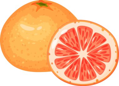 Olgun greyfurt tüm meyvelerini gösteriyor, narenciye meyvesinin sulu dokusunu ve bölümlerini vurguluyor, canlı ve canlandırıcı bir görüntü yaratıyor.