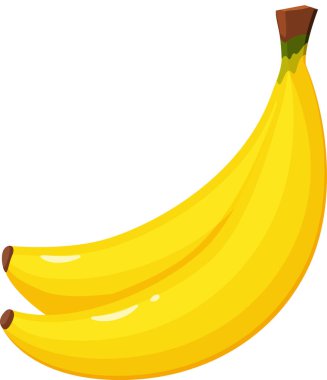 İki olgun sarı muz parlak beyaz bir arka planda çekici bir düzen yaratıyor sağlıklı beslenme ve canlı tropikal meyve temalarını somutlaştırıyor. Beslenme ve refah kavramları için mükemmel.