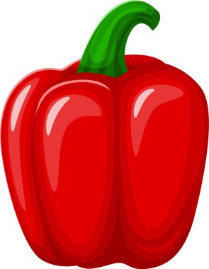 Yeşil saplı taze ve canlı kırmızı dolma biber sağlıklı beslenmeyi, salatalarda, kızartmalarda ve çeşitli yemeklerde çiftlikten sofraya kavramları ya da mutfak kullanımlarını gösteren.