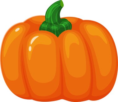 Parlak yüzeyi ve yeşil sapı olan parlak turuncu balkabağı, sonbahar ve Cadılar Bayramı temaları için mükemmel. Mevsimlik dekorasyon ve şenlikli tasarımlar için ideal.