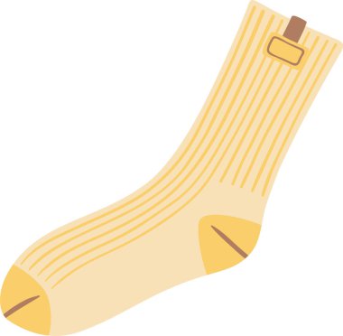 Zirveye yakın küçük bir etikete sahip, rahat, sıcaklığı ve tarzı temsil eden, beyaz bir arka planda izole edilmiş, güçlendirilmiş topuklu ve parmak uçlu rahat çorap.