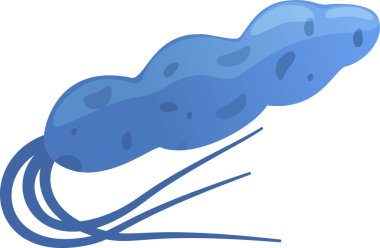 Mavi prokaryotik mikroorganizmanın ikili fisyon ile yüzerek ve çoğalarak enfeksiyon ve hastalıklara yol açan mikroskobik bir temsili.