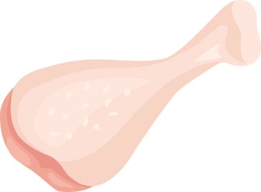 Beyaz arka planda cilt izole edilmiş tek bir çiğ tavuk bacağı çeyreği kümes hayvanları ürünlerini, sağlıklı beslenmeyi ve yemek malzemelerini temsil ediyor.
