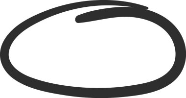 Düzensiz siyah oval şekil kalın bir kalemle çizilir, metin için bir çerçeve oluşturulur veya temiz beyaz arkaplan üzerinde belirli bir alan vurgulanır, eğitim veya iş sunumları için mükemmel