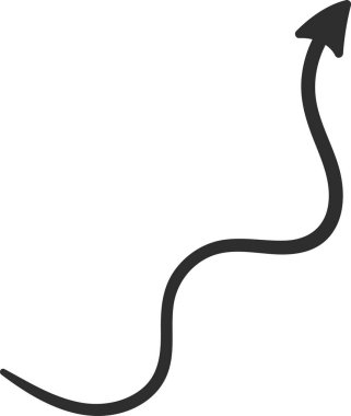 Yukarı bakan dalgalı ok, hem iş hem de kişisel gelişimde büyümeyi, başarıyı ve pozitif momentumu temsil ediyor, başarı ve arzu yolculuğunu gösteriyor