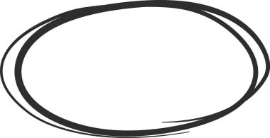 Düzensiz siyah oval şekil beyaz arkaplan üzerinde keçeli kalem ile çizilir, önemli bilgileri vurgulamak için basit ama etkili bir yol yaratır