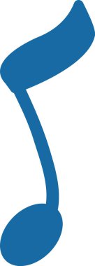 Müzik ritmini, melodiyi ve ses sanatını sembolize eden mavi sekizinci nota müzik eğitimi, kompozisyon veya ses üretimiyle ilgili projeler için mükemmeldir.