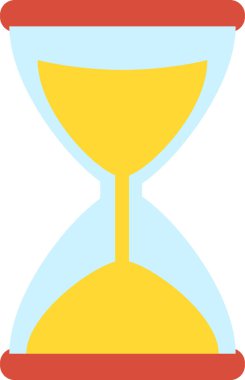 Hourglass featuring falling sand, symbolizing the passage of time in a simple yet iconic representation of deadlines, countdowns, and the flow of history clipart