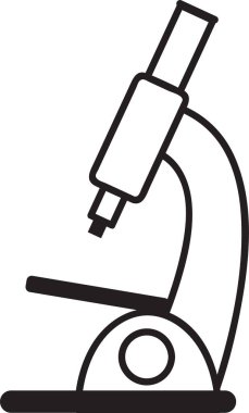 Bir laboratuvar ortamında numuneyi analiz eden bir mikroskop, biyoloji ve tıp alanındaki bilimsel araştırma ve keşif alanlarını mükemmel bir şekilde temsil eden siyah ve beyaz çizimler sergiliyor.