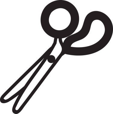 Açık siyah makas ofset sapları ve pervaneleri bağlayan bir vida, temiz beyaz bir arkaplan kesmek için hazır, çeşitli zanaat işleri ve etkinlikler için ideal