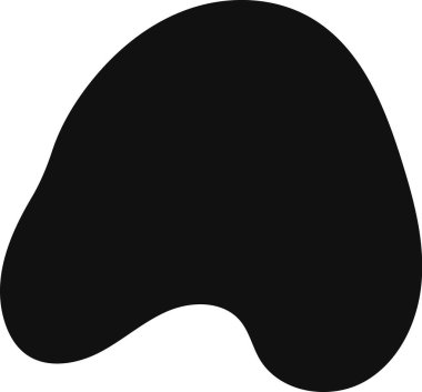 Pürüzsüz, kıvrımlı ve düzensiz siyah şekil, çeşitli tasarım uygulamaları için uygun, temiz beyaz zemin üzerinde akıcılık ve hareket hissi yaratır.