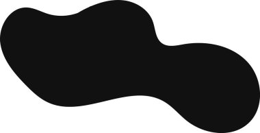 Pürüzsüz yuvarlak kenarları düz beyaz arkaplan üzerinde akan basit minimal yatay siyah düzensiz şekil, modern ve çağdaş grafik tasarım projeleri için ideal negatif alan yaratıyor