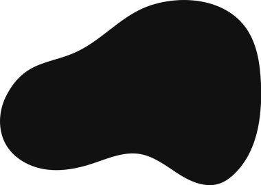 Düzensiz soyut kıvrımlı akış şekli pürüzsüz kenarları ile beyaz zemin üzerinde dinamik ve sanatsal bir görsel element oluşturur, kontrast artırılır ve sıvı formu vurgulanır