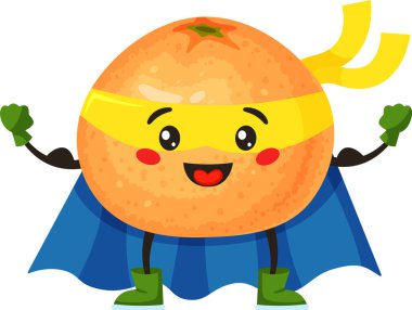 Mavi pelerinli, sarı maskeli, yeşil çizmeli, kaslı ve sağlıklı beslenmeyi teşvik eden neşeli bir greyfurtlu süper kahramanın yer aldığı karikatür çizimleri.