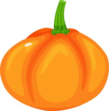 Tanınmış yeşil saplı canlı turuncu balkabağı, karakteristik loblarını ve çıkıntılarını sergiliyor, sonbahar dekorasyonları, aşçılık kreasyonları veya şenlikli kutlamalar için mükemmel.